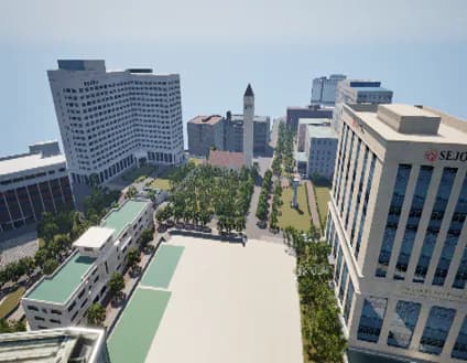 A university campus rebuilt as a 3D digital twin