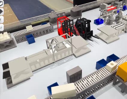 An XR view of recycling sorting equipment rebuilt in 3D